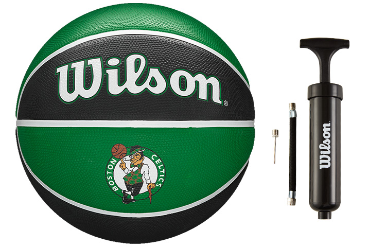 Wilson NBA Series Rubber Basketball Black Green Size 7 Ball Training Unisex