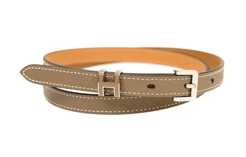 HERMES Leather Belts Women's Width 1.5cm