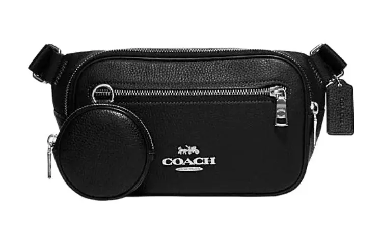 COACH Elise Leather Combo Bag, Fanny Pack, Crossbody Bag Men's Black