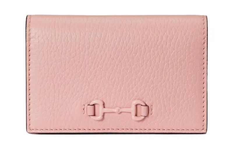 GUCCI Leather Wallet Mini Women's Pink