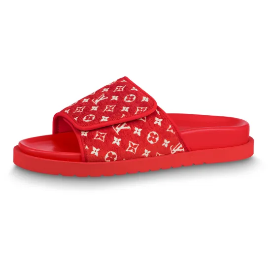 LOUIS VUITTON Miami Slide Slippers Men Red