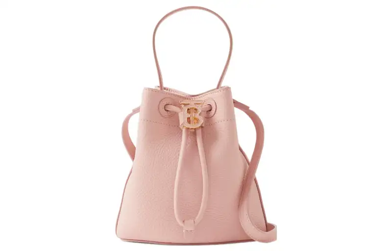 Burberry Calfskin Bucket Bag, Shoulder Bag, Crossbody Bag, Handbag Mini Women's Dark Pink