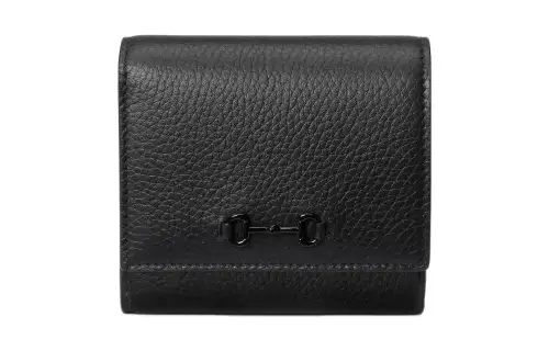 GUCCI Leather Wallet Medium Women's Black