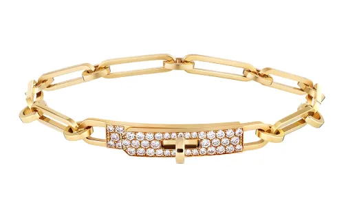 HERMES Kelly Chaine Bracelets Women's Gold