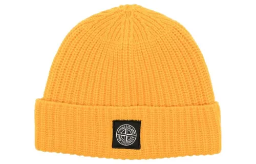 STONE ISLAND Wool Beanies Men's Yellow