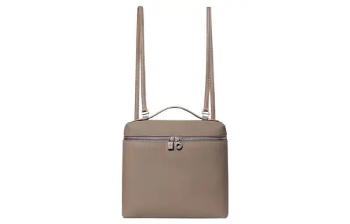 Loro Piana ExtraPocket Leather Tofu Bag Backpack Women's Warm Beige/elephant Grey