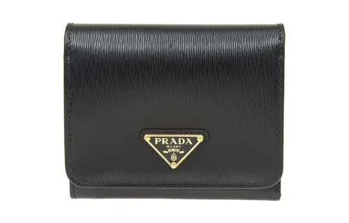 PRADA Cow Leather Wallet Coin Purse Regular Women's Black