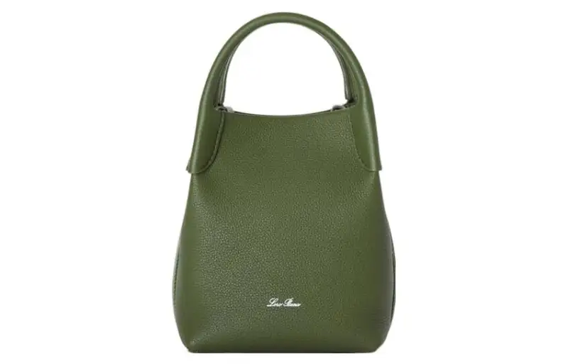 Loro Piana Cow Leather Crossbody Handbag Mini Women's Lichen Dark Green