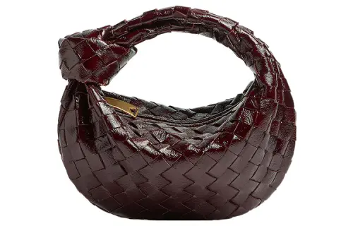Bottega Veneta Jodie Lambskin Handbag Mini Women's Dark Red
