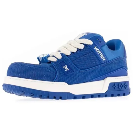 LOUIS VUITTON Trainer Maxi Skateboard Shoes Men Low-Top Blue