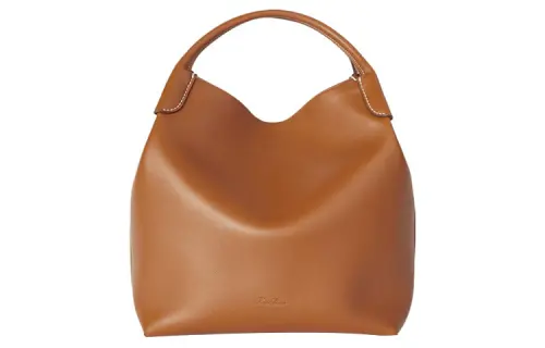 Loro Piana Cow Leather Crossbody Handbag Large Women's Warm Brown Taupe