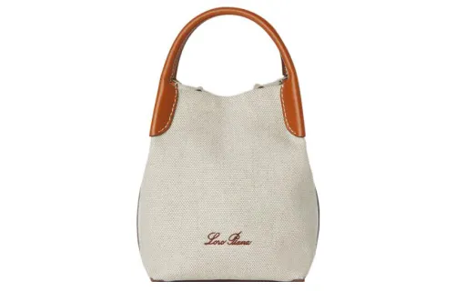 Loro Piana Cotton Linen Crossbody Handbag Mini Women's Linen Gray