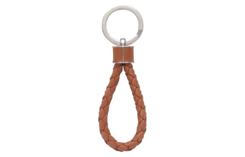 Bottega Veneta Lambskin Keychain Bag Accessory Unisex Brown