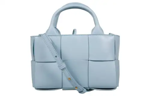 Bottega Veneta ARCO Sheepskin Tote Bag, Shopping Bag, Shoulder Bag, Crossbody Bag, Handbag Extra Mini Women's Blue