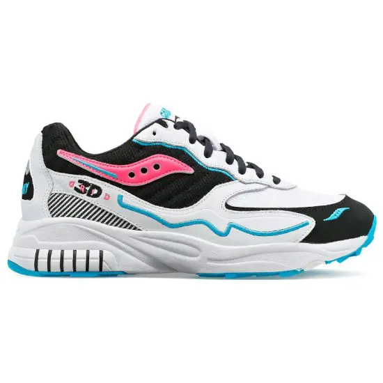 saucony 3D Grid Hurricane 'White Black Pink'