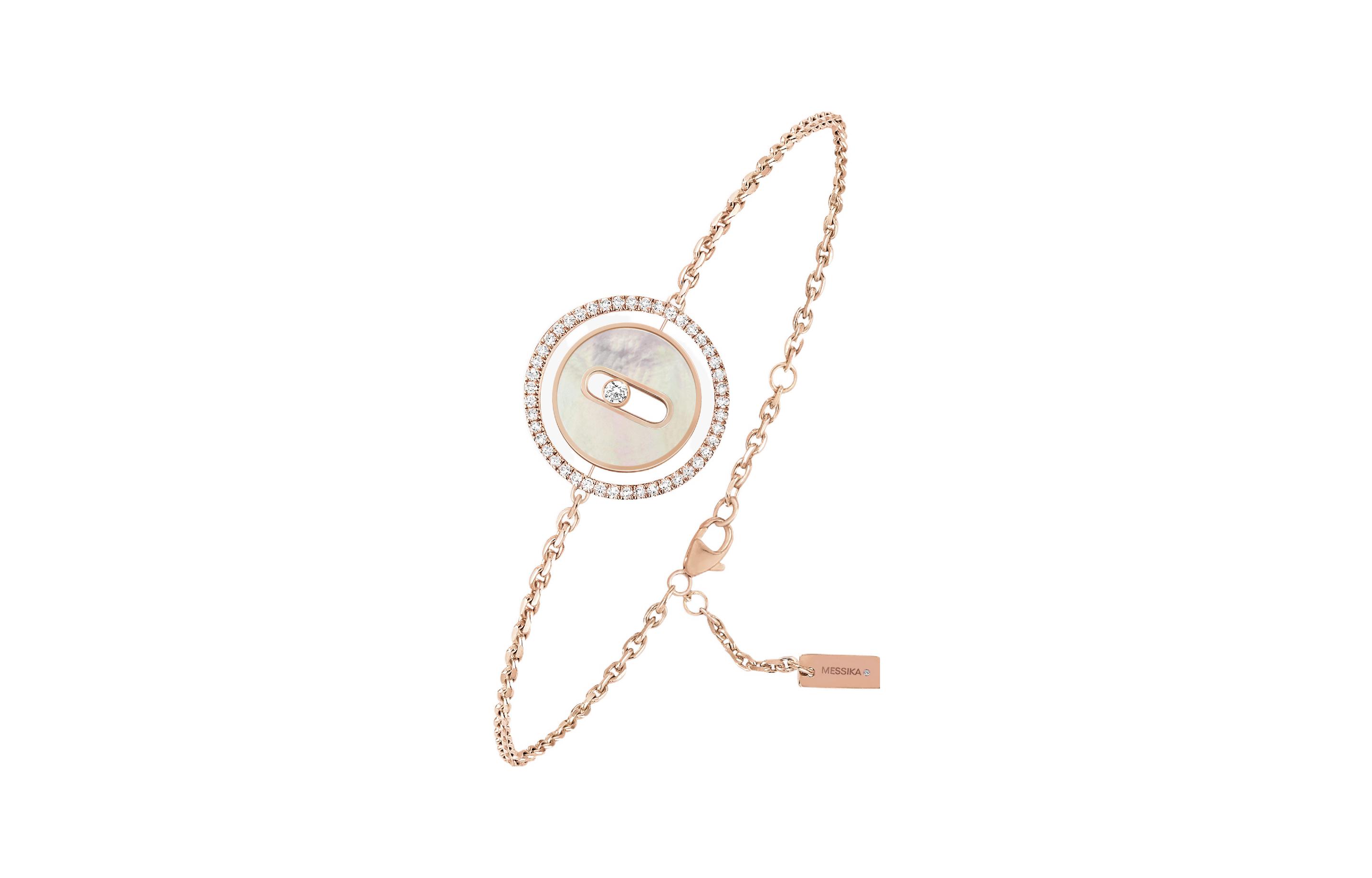 MESSIKA Messika LUCKY MOVE round decorative small model rose gold diamond mother-of-pearl bracelet women's model