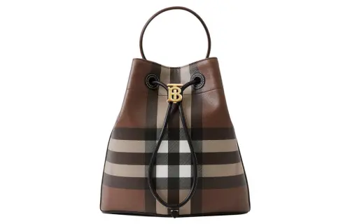 Burberry Cotton With Cow Leather Handbag, Shoulder Bag, Crossbody Bag Regular Women's Brown