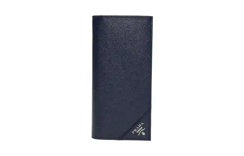 PRADA Leather Wallet Regular Men's Blue