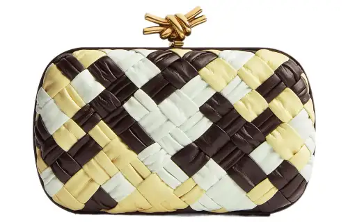 Bottega Veneta KNOT Calfskin Golden Mouth Bag Evening Clutch Bag Women's Multicolor
