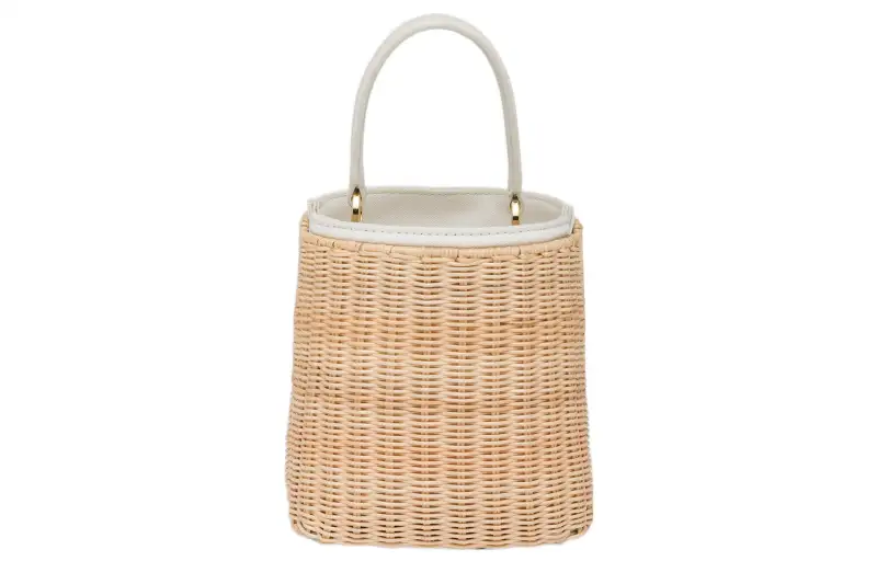 PRADA Straw And Wicker Shoulder Bag, Crossbody Bag, Handbag Regular Women's Beige