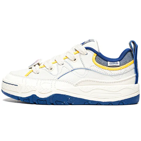 LiNing CF Tracing Honor 3 Cushioning Wear-Resistant Low-Top Sports Casual Shoes Women's White Blue