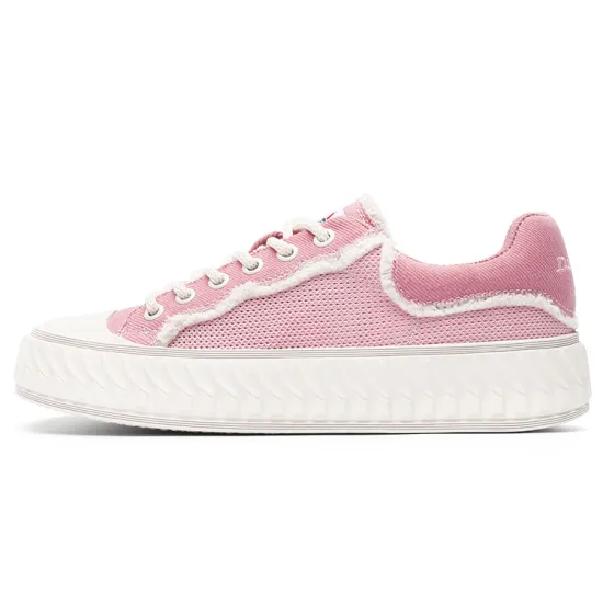 Dickies Canvas Shoes Women's Low-Top White Peach Pink