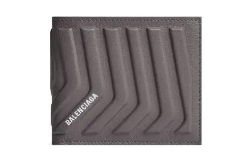 Balenciaga Grain Calfskin Wallet Men's Dark Gray