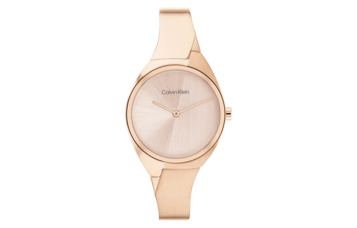 CALVIN KLEIN Wrist Watches Quartz Movement Steel Strap Gold Dial Women's Watch