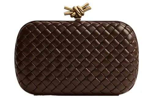 Bottega Veneta KNOT Lambskin Golden Mouth Bag Evening Clutch Bag Women's Light Umber
