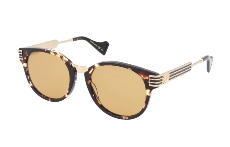 GUCCI Irregular Shape Sunglasses Unisex Tortoiseshell