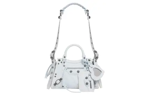 Balenciaga Washed Denim Handbag Regular Women's Light Blue