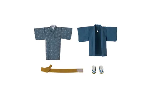 GSC Nendoroid Doll Boy Kimono Navy Blue & Gray Dress Set Model Accessories