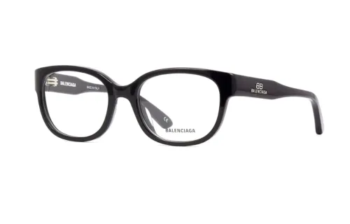 Balenciaga Plate Frame Irregular Shape Eyeglass Frames Unisex Black