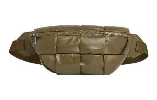 Bottega Veneta CASSETTE Lambskin Fanny Pack Men's Moss Green