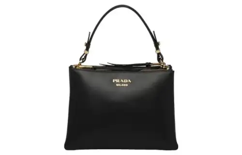PRADA Leather Portable Crossbody Bag, Shoulder Bag Small Women's Black