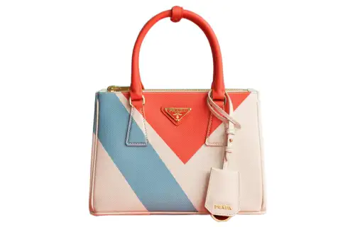 PRADA Galleria Killer Bag Leather Shoulder Bag, Crossbody Bag, Handbag Small Women's Orange/White
