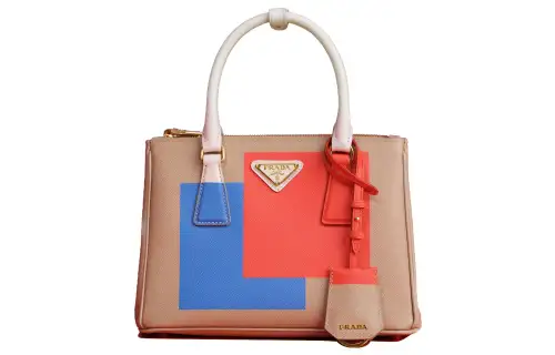 PRADA Galleria Killer Bag Leather Shoulder Bag, Crossbody Bag, Handbag Small Women's Desert Yellow/Orange