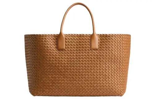 Bottega Veneta Cabat Lambskin Handbag Large Women's Brown
