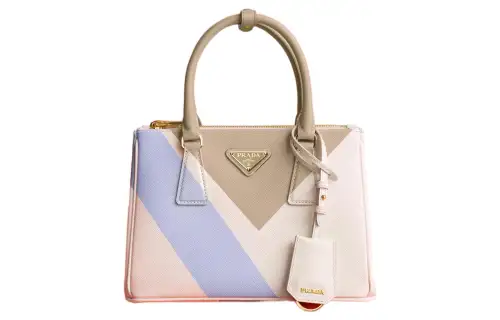 PRADA Galleria Killer Bag Leather Shoulder Bag, Crossbody Bag, Handbag Small Women's Desert/White