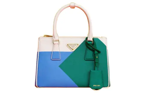 PRADA Galleria Killer Bag Leather Shoulder Bag, Crossbody Bag, Handbag Small Women's Wave Pattern/Mango