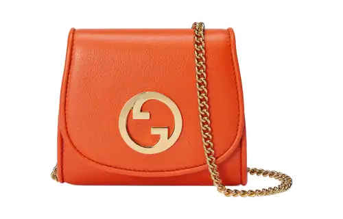 GUCCI Blondie Leather Shoulder Bag, Crossbody Bag, Wallet Medium Women's Orange