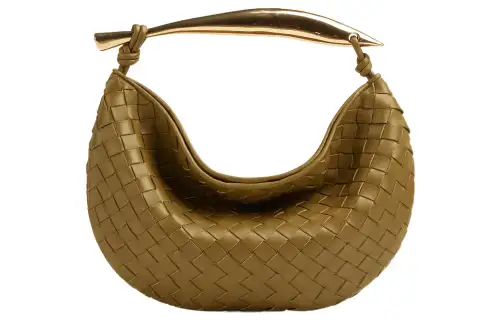 Bottega Veneta Sardine Sheepskin Handbag Small Women's Brown