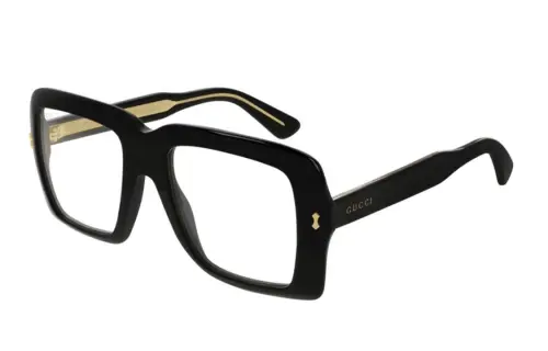 GUCCI Luxury Style Square Eyeglass Frames Unisex Black
