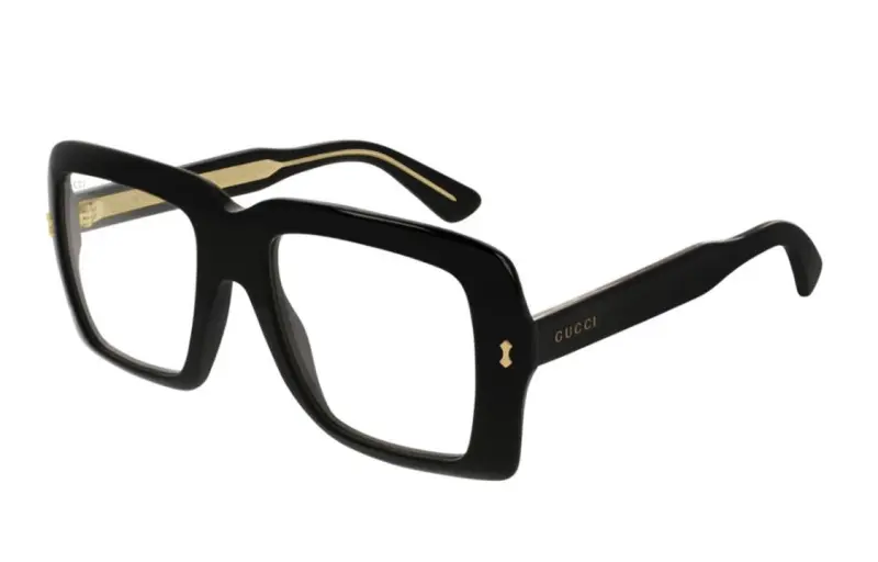 GUCCI Luxury Style Square Eyeglass Frames Unisex Black