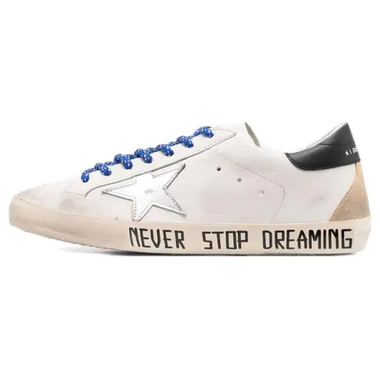 Golden Goose Super Star Never Stop Dreaming White Black Silver-tone
