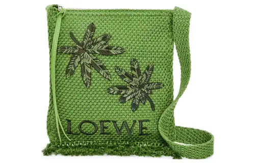 LOEWE Cotton Shoulder Bag, Crossbody Bag Regular Women's Green