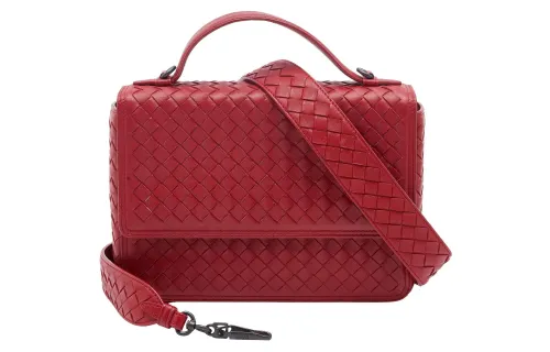 Bottega Veneta Leather Portable Crossbody Bag, Shoulder Bag Regular Women's Red
