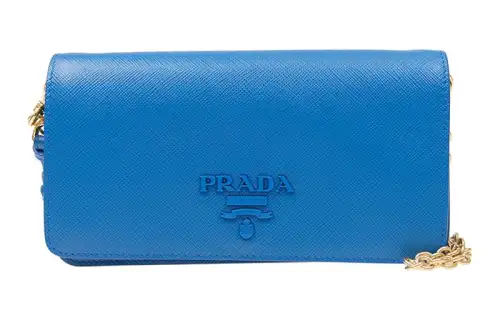PRADA Cow Leather Handbag, Crossbody Bag, Shoulder Bag Women's Light Blue