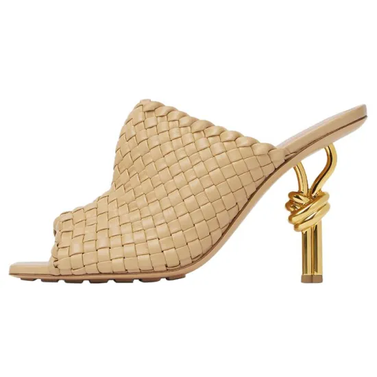 Bottega Veneta Knot Slide Slippers Women's Beige
