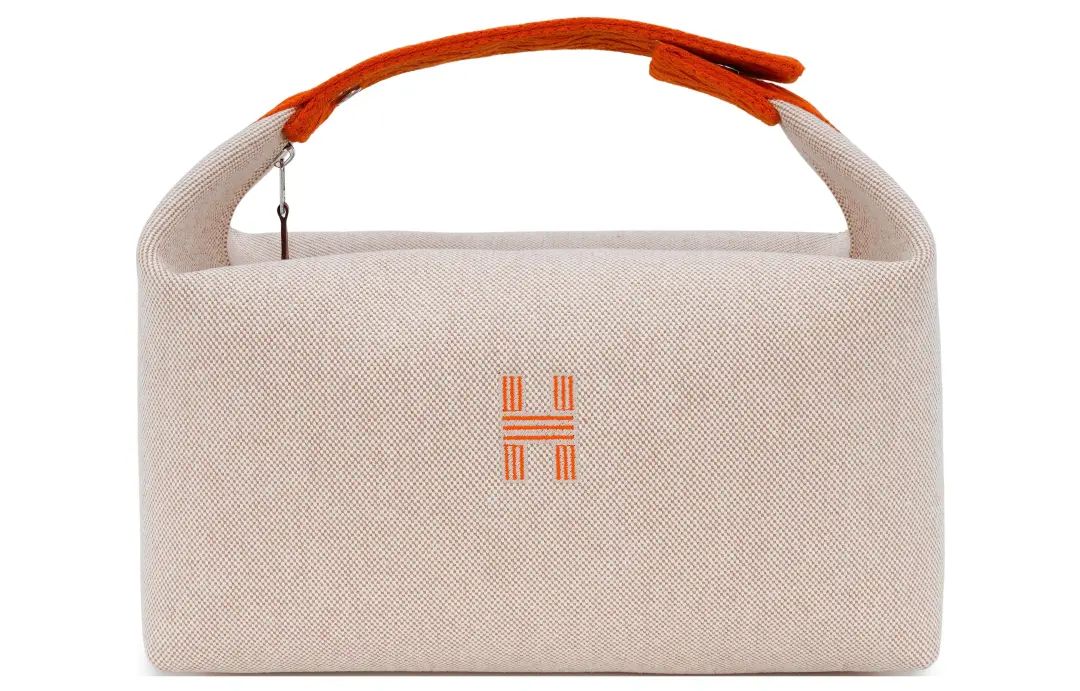 HERMES Bride a Brac Travel Cotton Storage Bag, Toiletry Bag Large Unisex Beige